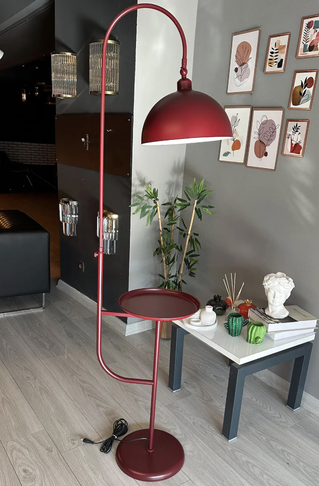 Vişne Çürüğü lambader Hareketli Başlık Sehpalı Modern Dekoratif Metal Oturma Odası Çalışma Odası