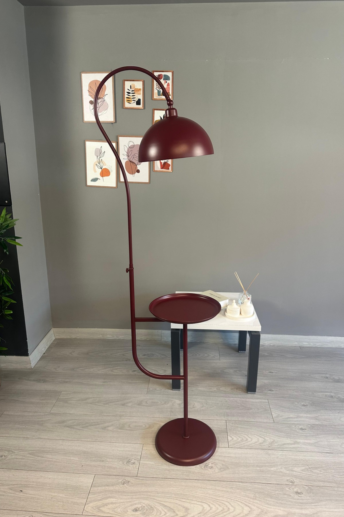 Vişne Çürüğü Lambader Modern Dekoratif Metal Oturma Odası Çalışma Odası Zemin Lambası