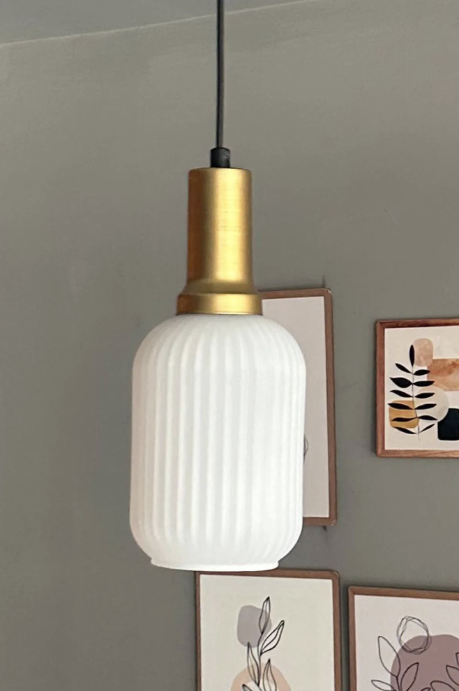 Wingmn Beyaz Cam Tekli Avize Gold Fener Başlık Retro Sarkıt Lamba Restoran Salon Aydınlatma
