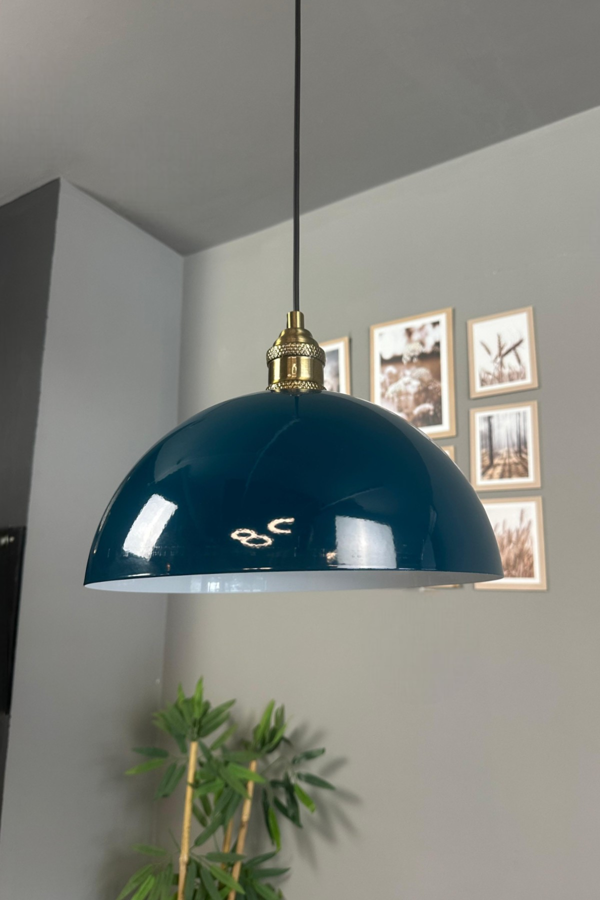 Yimpi Deniz Yeşili Avize Tekli Sarkıt Lale Başlık Salon Mutfak Kuaför Lamba Dekoratif Aydınlatma