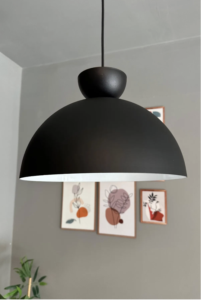 Yimpi Siyah Avize Siyah Şapka Tekli Sarkıt Salon Kuaför Cafe Dekoratif Aydınlatma Pastane