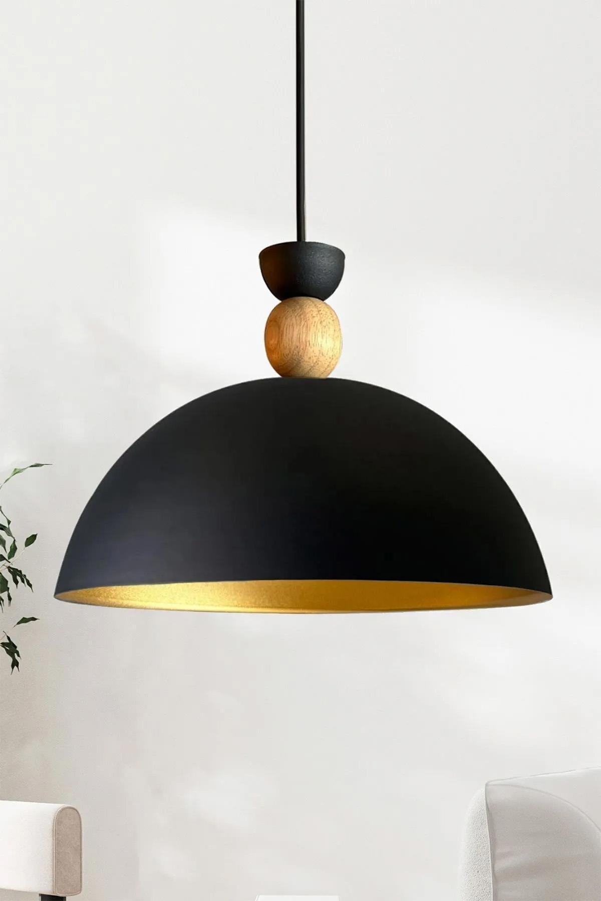 Yimpi Siyah Avize Tekli Sarkıt Salon Mutfak Kuaför Cafe Lamba Dekoratif Aydınlatma Pastane