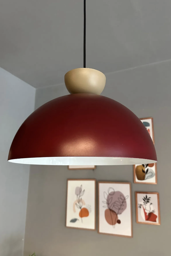 Yimpi Vişne Çürüğü Avize Bej Şapka Tekli Sarkıt Salon Kuaför Cafe Dekoratif Aydınlatma Pastane