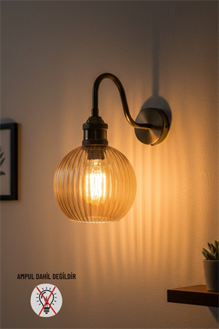 Bobel Bal Cam Aplik Duvar Lambası Modern Otel Cafe Vintage Salon Yatak Odası Merdiven Retro