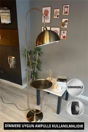 Eskitme Metal Sehpalı Hareketli Başlık E27 Modern Dekoratif Lambader