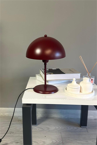 Mantar Masa Lambası Vişne Çürüğü Modern Metal Masa Aydınlatma Modelleri Çalışma Lambası Abajur