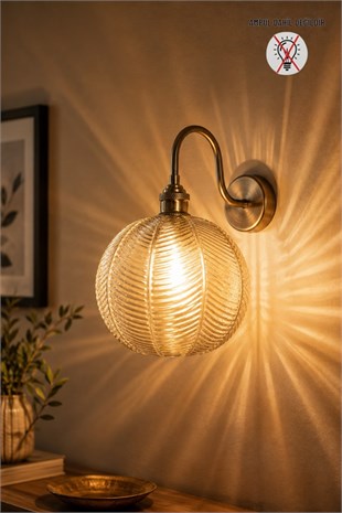 Moplem Bal Cam Aplik Duvar Lambası Modern Otel Cafe Vintage Salon Yatak Odası Merdiven Retro