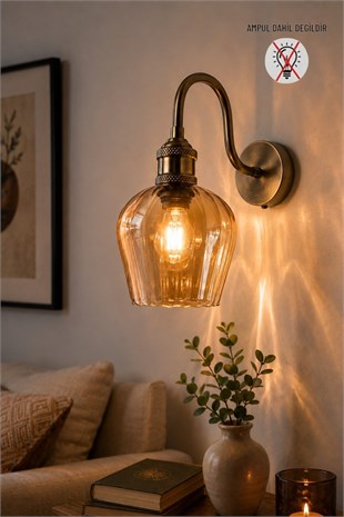 Petal Bal Cam Aplik Duvar Lambası Modern Otel Cafe Vintage Salon Yatak Odası Merdiven Retro