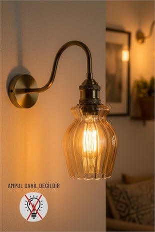 Petal Bal Cam S Gövde Aplik Duvar Lambası Modern Otel Cafe Vintage Salon Yatak Odası Merdiven Retro