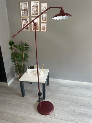 Risso Vişne Çürüğü Lambader F Kol Hareketli Başlık Modern Dekoratif Metal Zemin Lambası