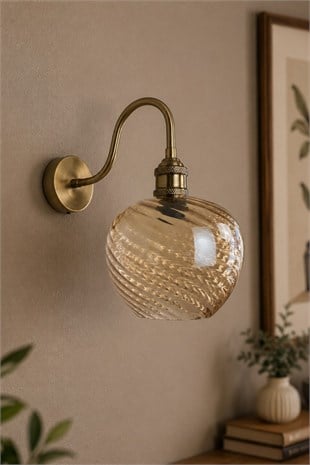 Stella Bal Cam Aplik Duvar Lambası Modern Otel Cafe Vintage Salon Yatak Odası Merdiven Retro