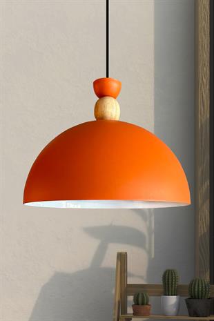 Yimpi Mat Turuncu Avize Tekli Sarkıt Salon Mutfak Kuaför Cafe Lamba Dekoratif Aydınlatma Pastane