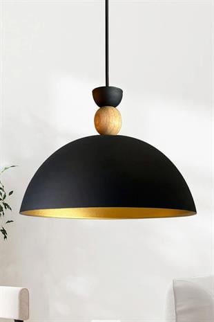 Yimpi Siyah Avize Tekli Sarkıt Salon Mutfak Kuaför Cafe Lamba Dekoratif Aydınlatma Pastane