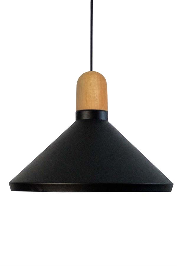 Bamyum Siyah Sarkıt Avize Ahşap Başlıklı Tekli Modern Dekoratif Sarkıt Lamba Resatoran Mutfak