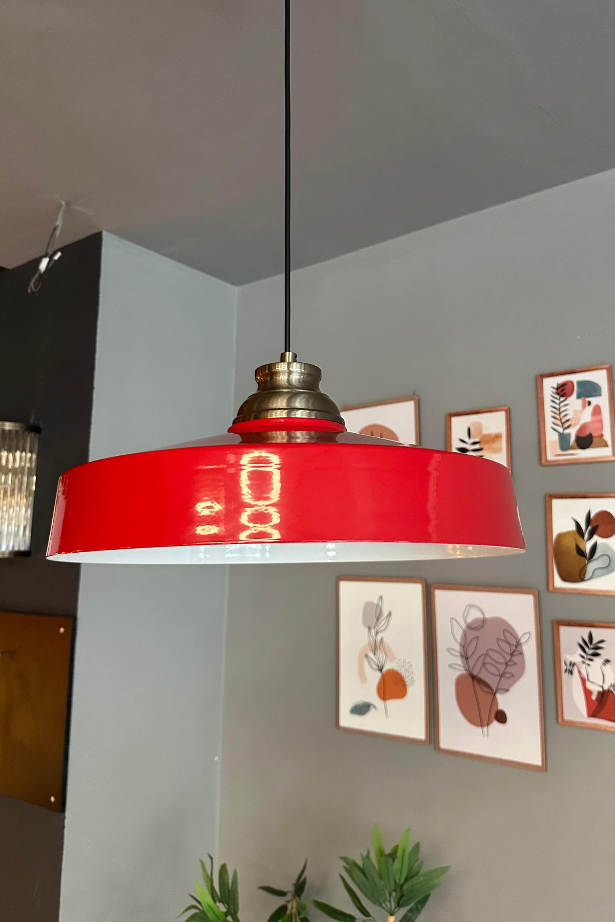 Açe Kırmızı Tekli Eskitme Kum Saati Başlık Avize Retro Sarkıt Ofis Showroom Salon Mutfak Avizeleri
