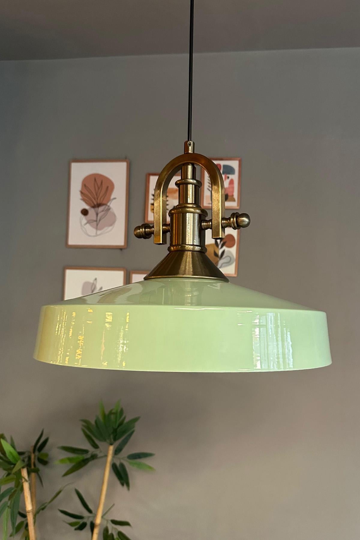 Açe Mint Tekli Gemici Eskitme Başlık Avize Retro Sarkıt Ofis Showroom Salon Mutfak Avizeleri