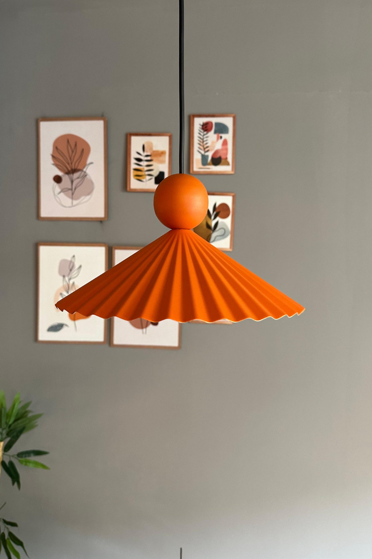 Avilla Metal Avize Tekli Turuncu Tek Boncuk Kafa Rustik Cafe Mutfak Modern Sarkıt Aydınlatma