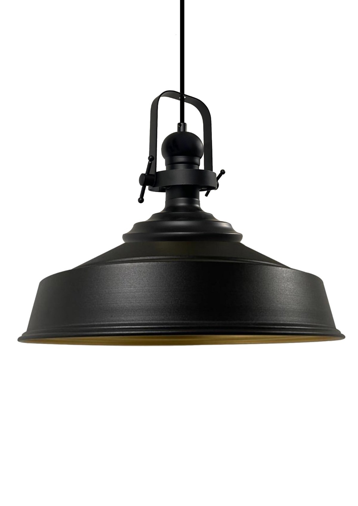 Bamyum Siyah Asaletli Tekli Avize Siyah Başlık Retro Sarkıt Lamba Restoran Cafe Salon Avizeleri