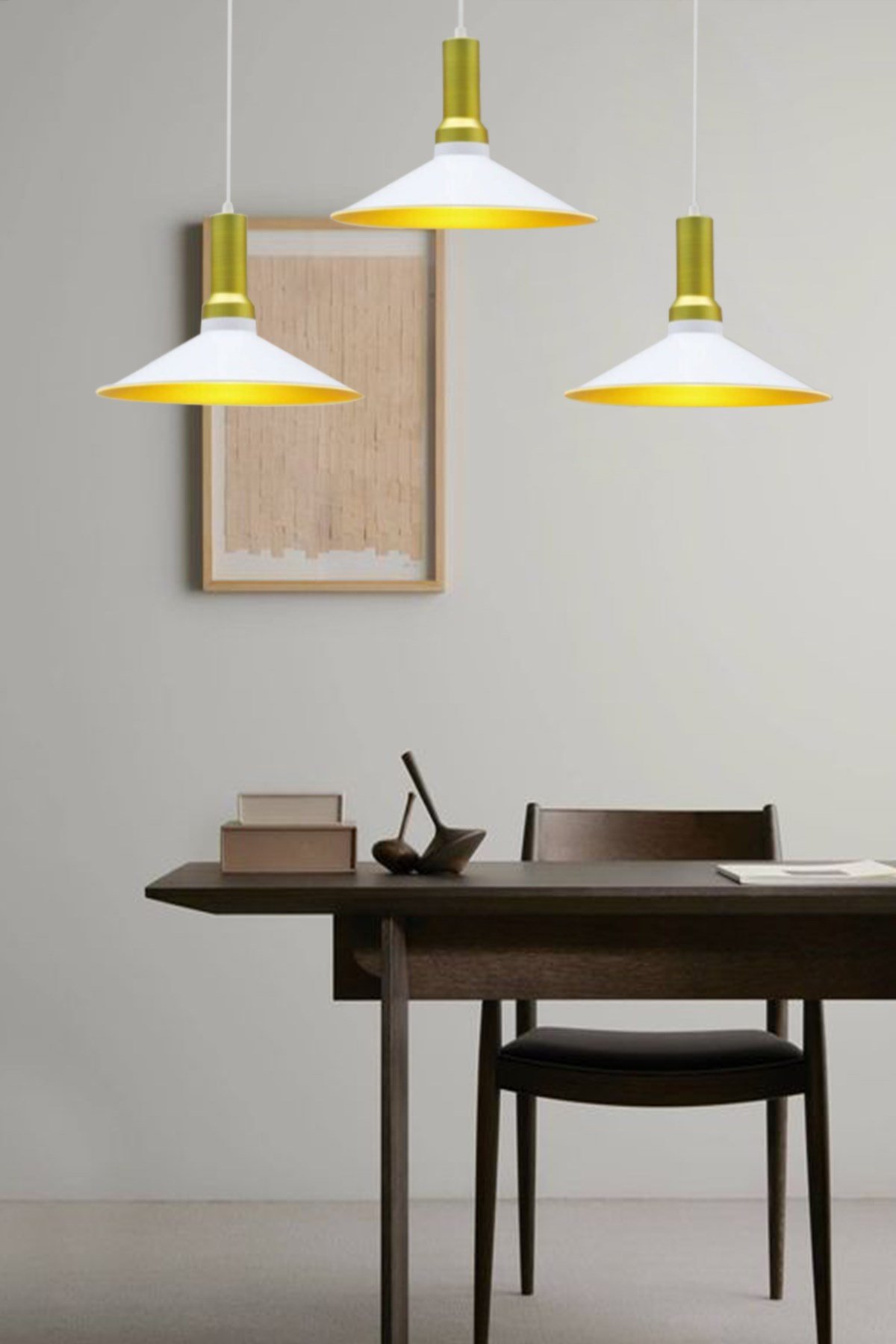 Bamyum Üçlü Ferah Beyaz Avize