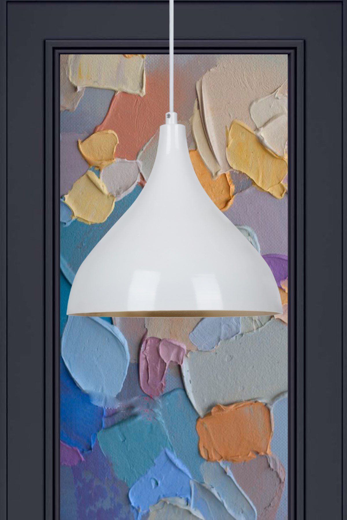 Bamyum Uzun Beyaz Sarkıt Avize