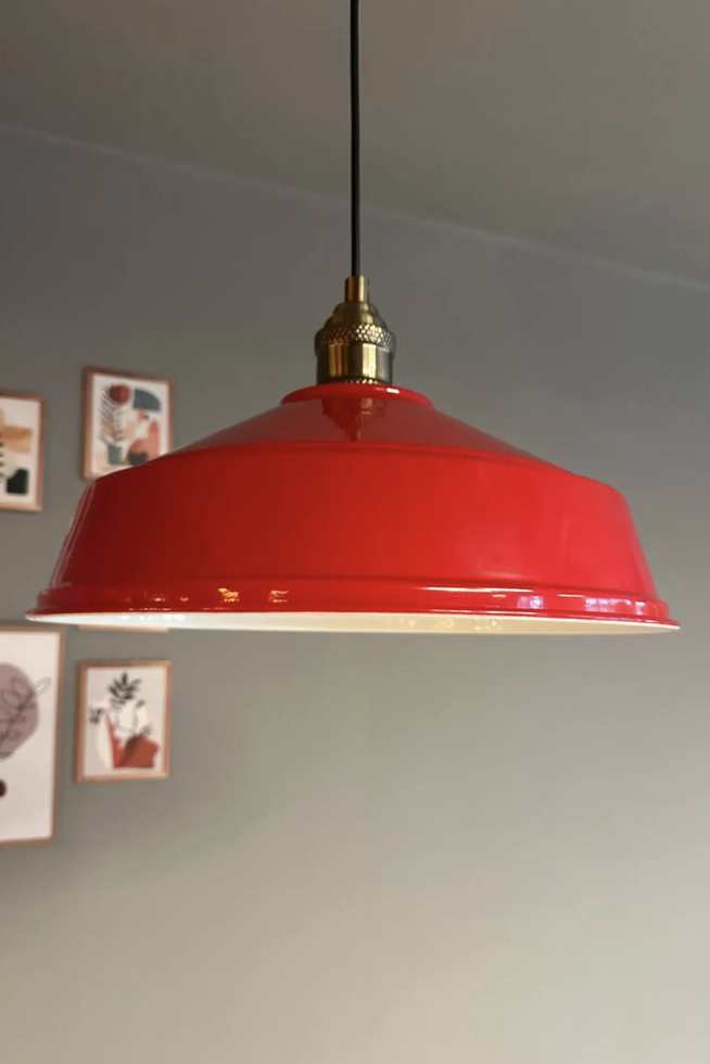Carmelo Kırmızı Tekli Avize Eskitme Lale Başlık Retro Sarkıt Lamba Restoran Salon Aydınlatma