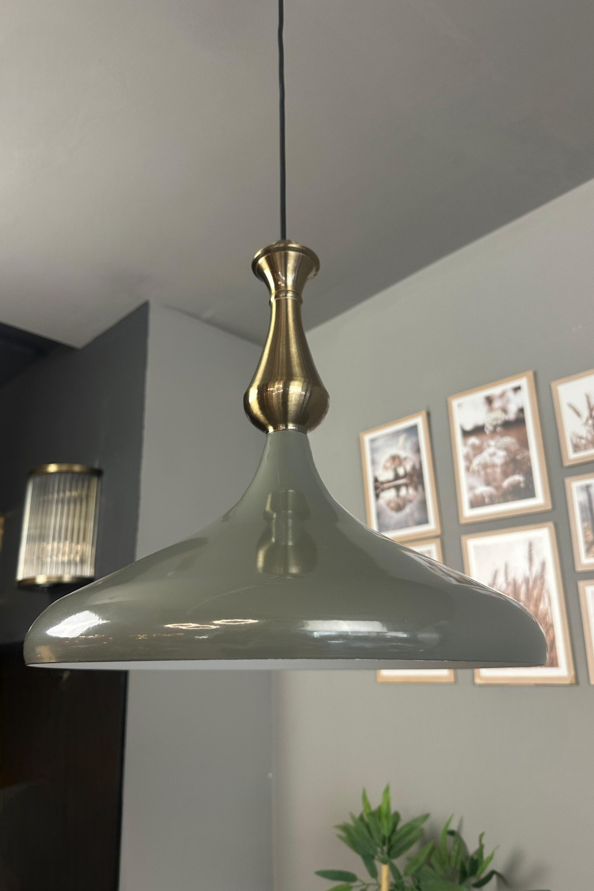 Champion Antrasit Eskitme Vezir Başlık Tekli Avize Sarkıt Salon Aydınlatma Avizeler