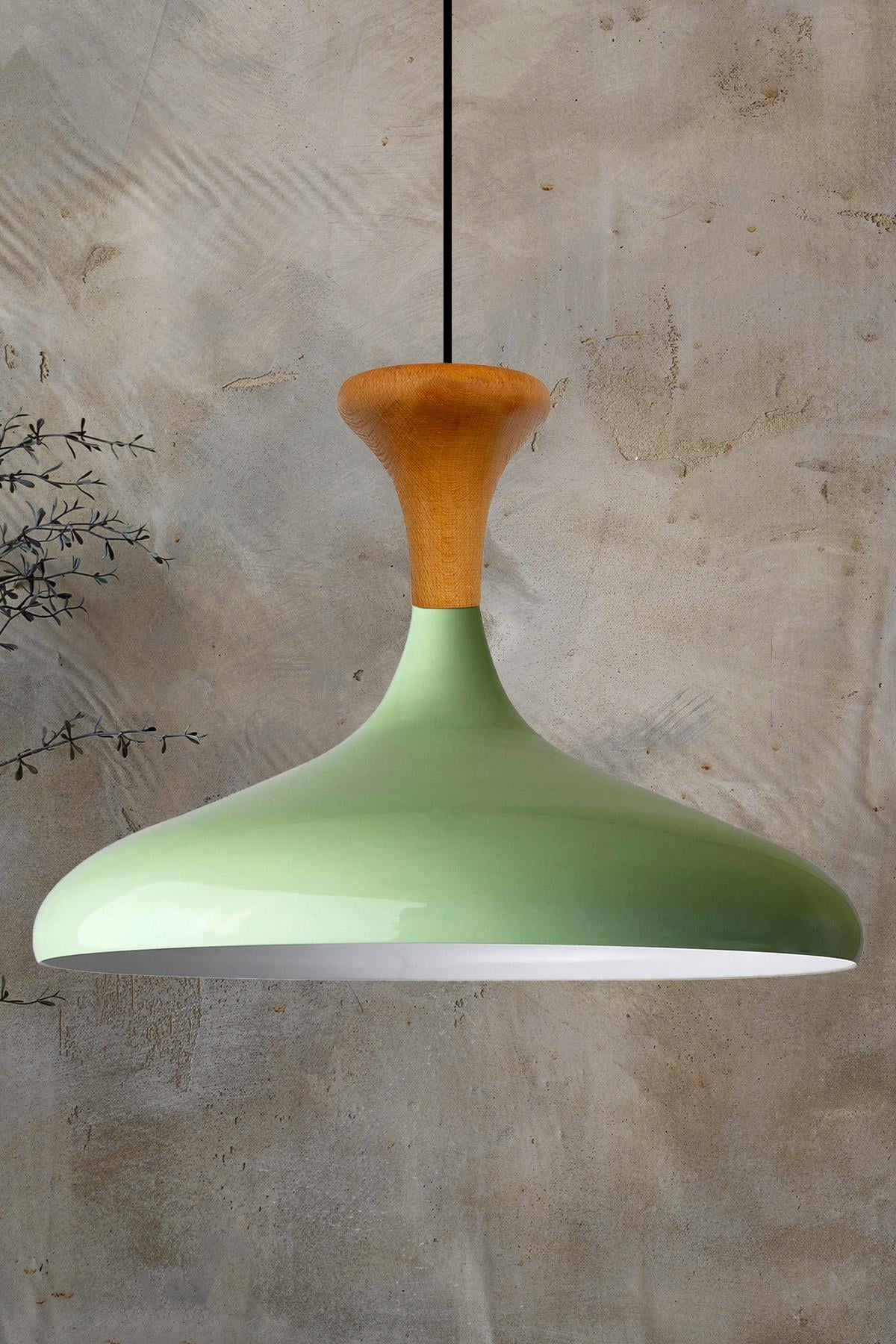 Champion Mint Ahşap Mantar Başlık Tekli Avize Salon Oturma Odası Mutfak Yatak Odası Sarkıt Modeli