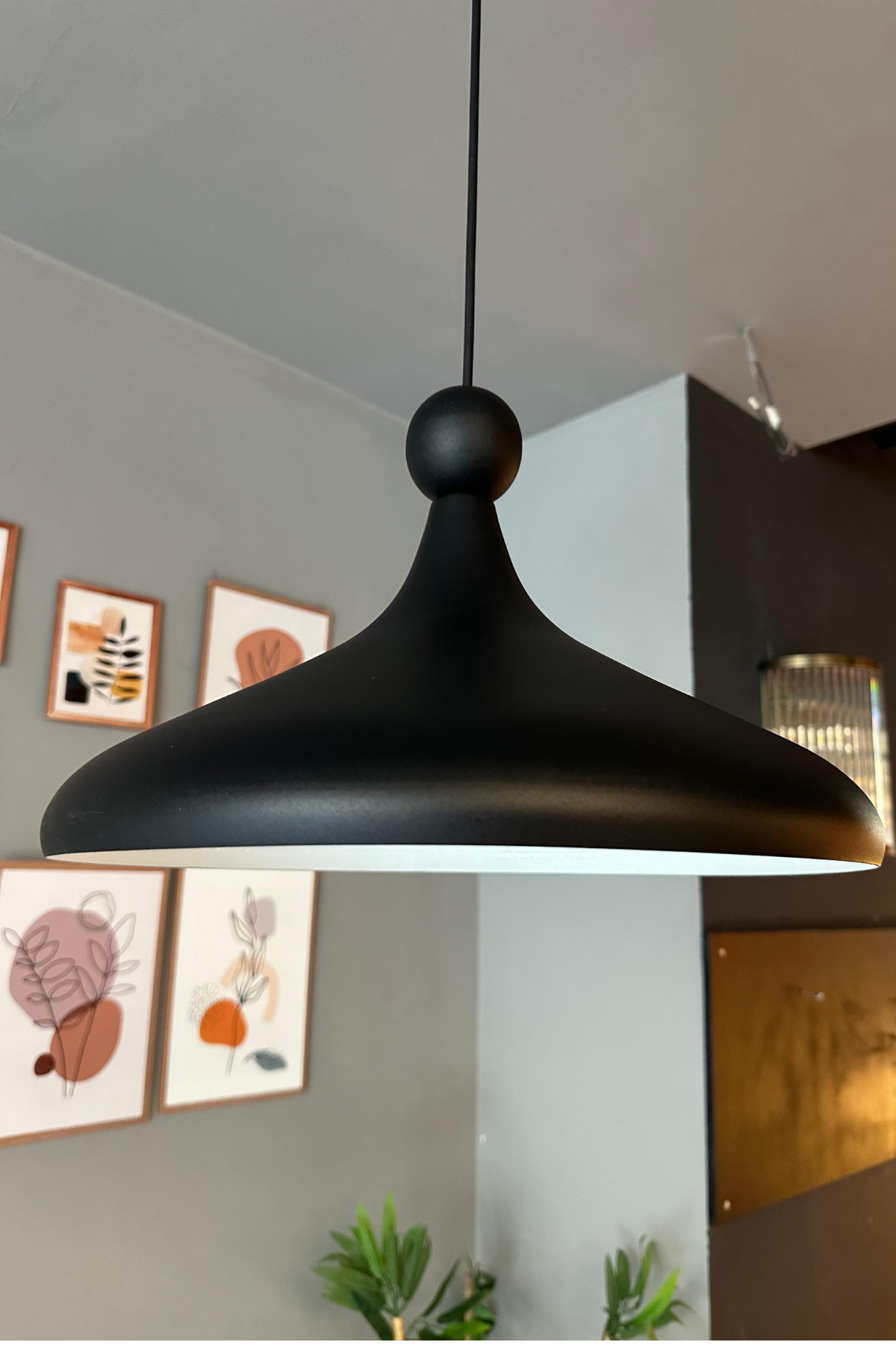 Champion Siyah Boncuk Başlık Tekli Avize Sarkıt Salon Mutfak Cafe Butik Lamba Aydınlatma Avizeler