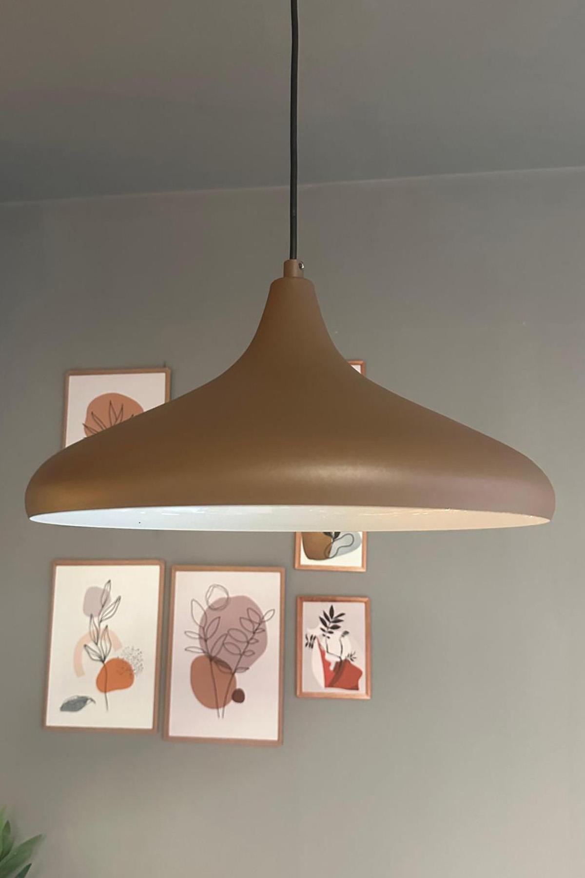 Champion Sütlü Kahve Tekli Avize Kafe Iç Mekan Salon Oturma Odası Mutfak Yatak Odası Sarkıt Modeli