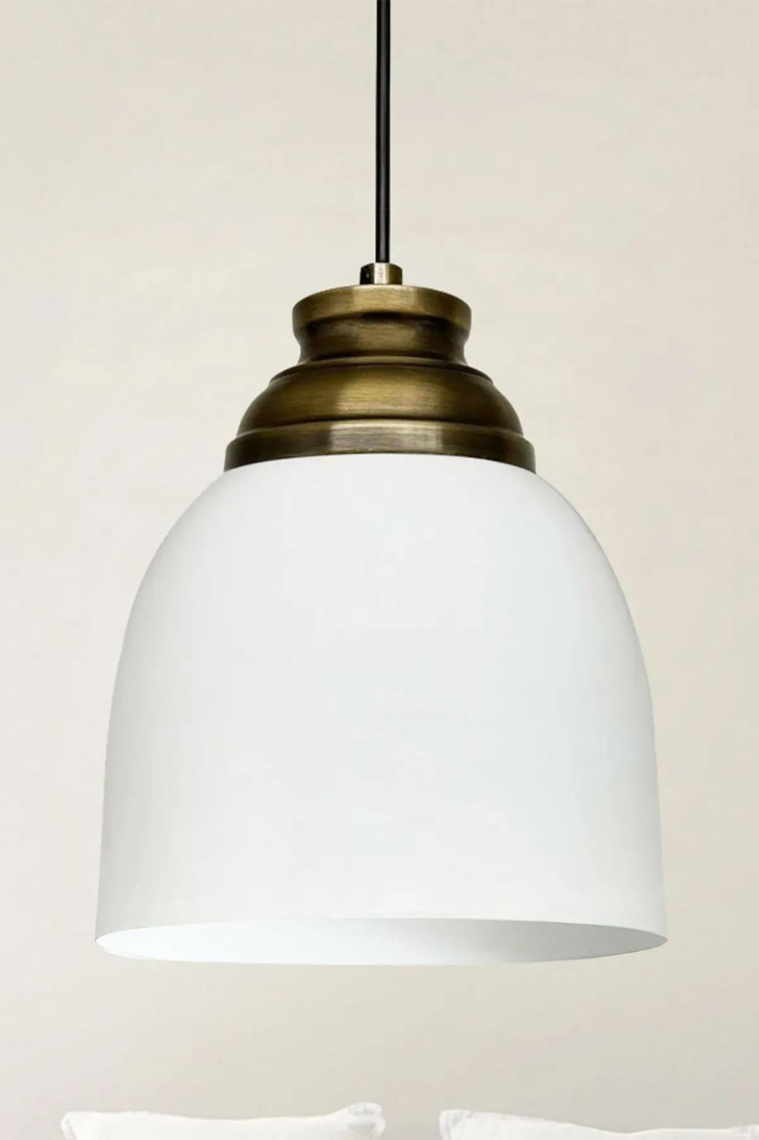 Deep Beyaz Eskitme Başlık Tekli Avize Sarkıt Salon Mutfak Butik Lamba Aydınlatma Avizeler