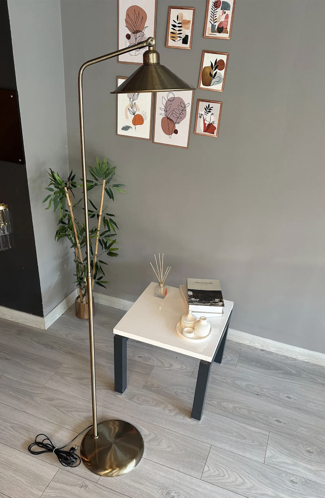 Eskitme Lambader Hareketli Başlık Modern Dekoratif Metal Salon Oturma Odası Çalışma Odası Lambası