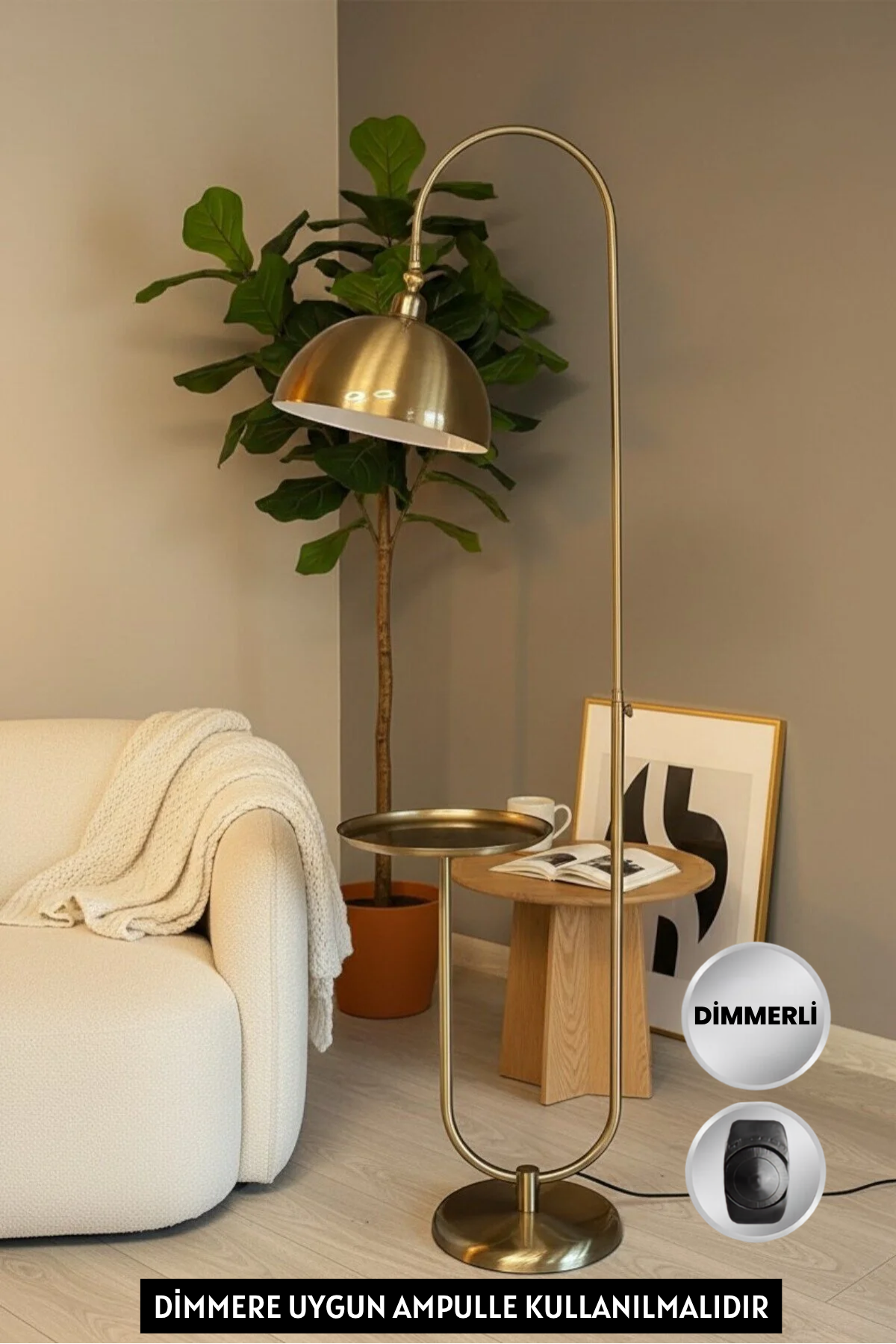 Eskitme Metal Sehpalı Hareketli Başlık E27 Modern Dekoratif Lambader
