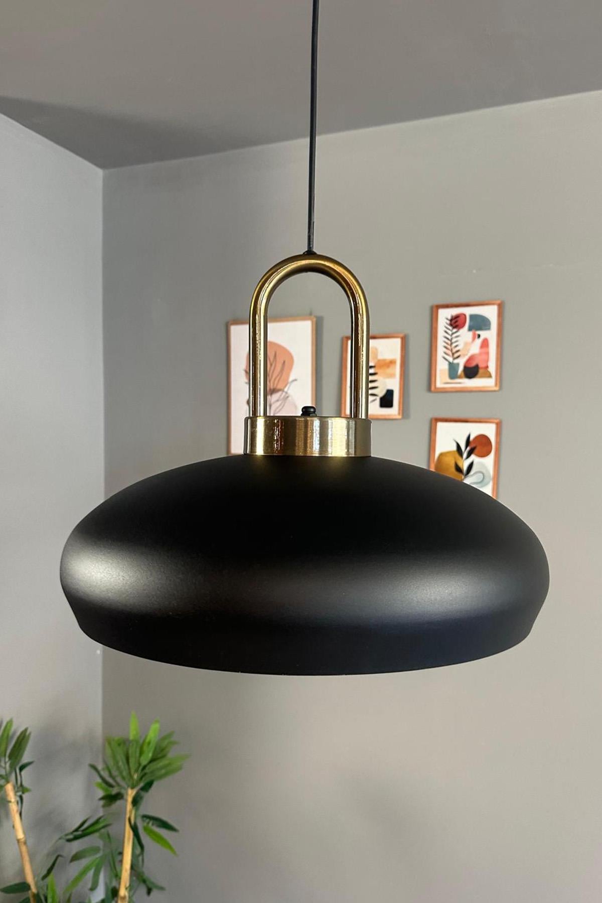 Estrela Siyah Tekli Avize Eskitme Kilit Başlık Iç Mekan Aydınlatma Dekoratif Mutfak Cafe Salon