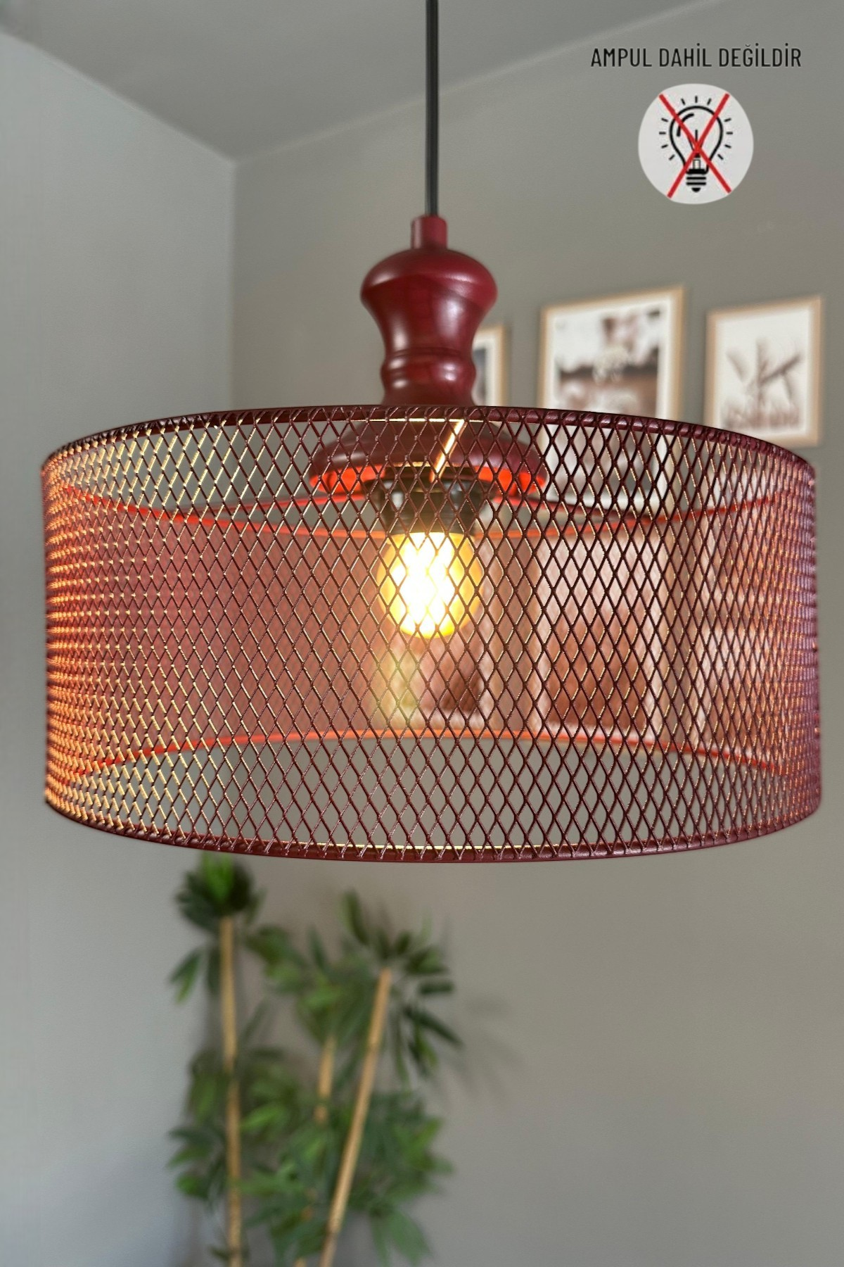 Ferix Vişne Çürüğü Tekli Avize Vişne Tokmak Başlık Rustik Mutfak Modern Sarkıt Aydınlatma