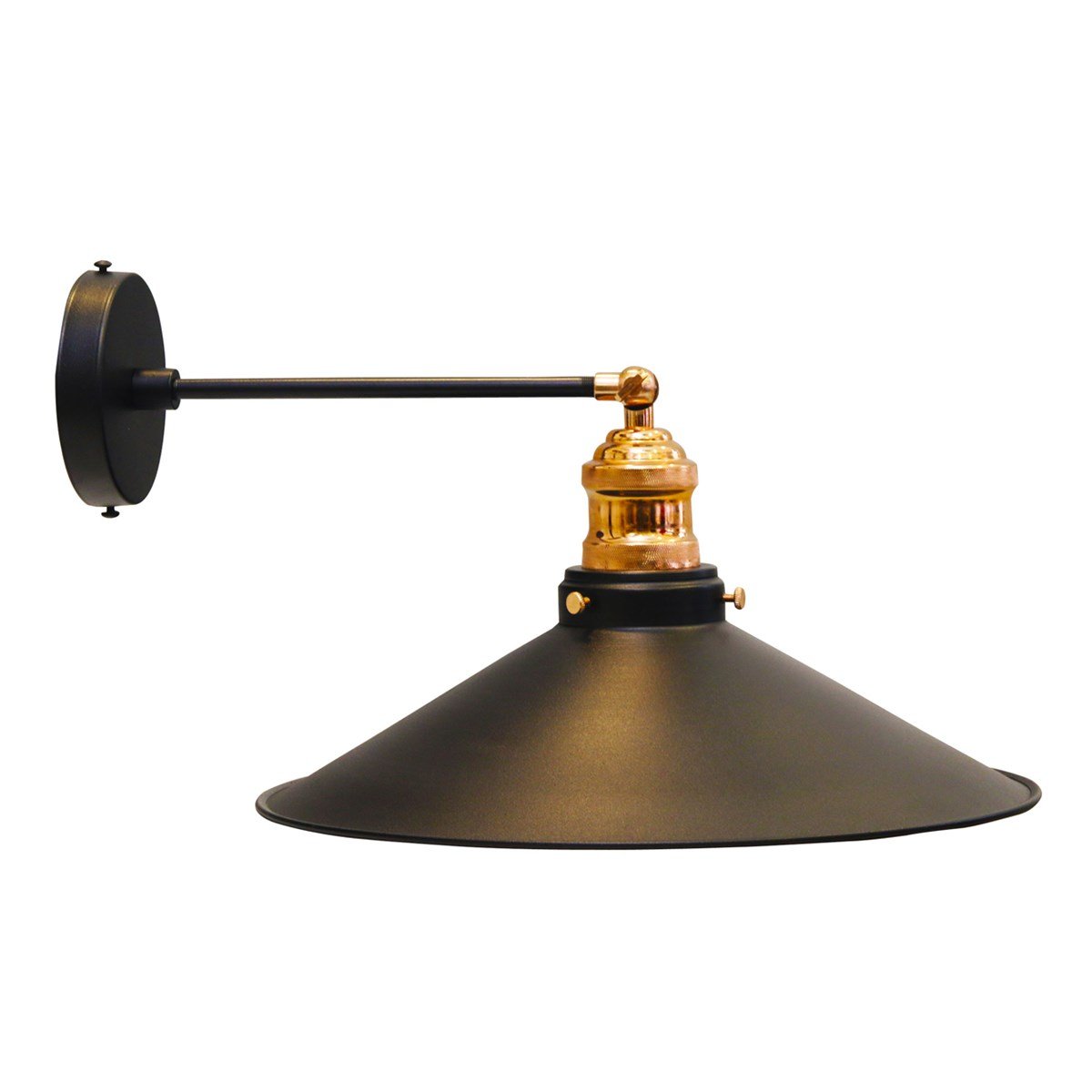 Geniş Siyah Aplik Lamba