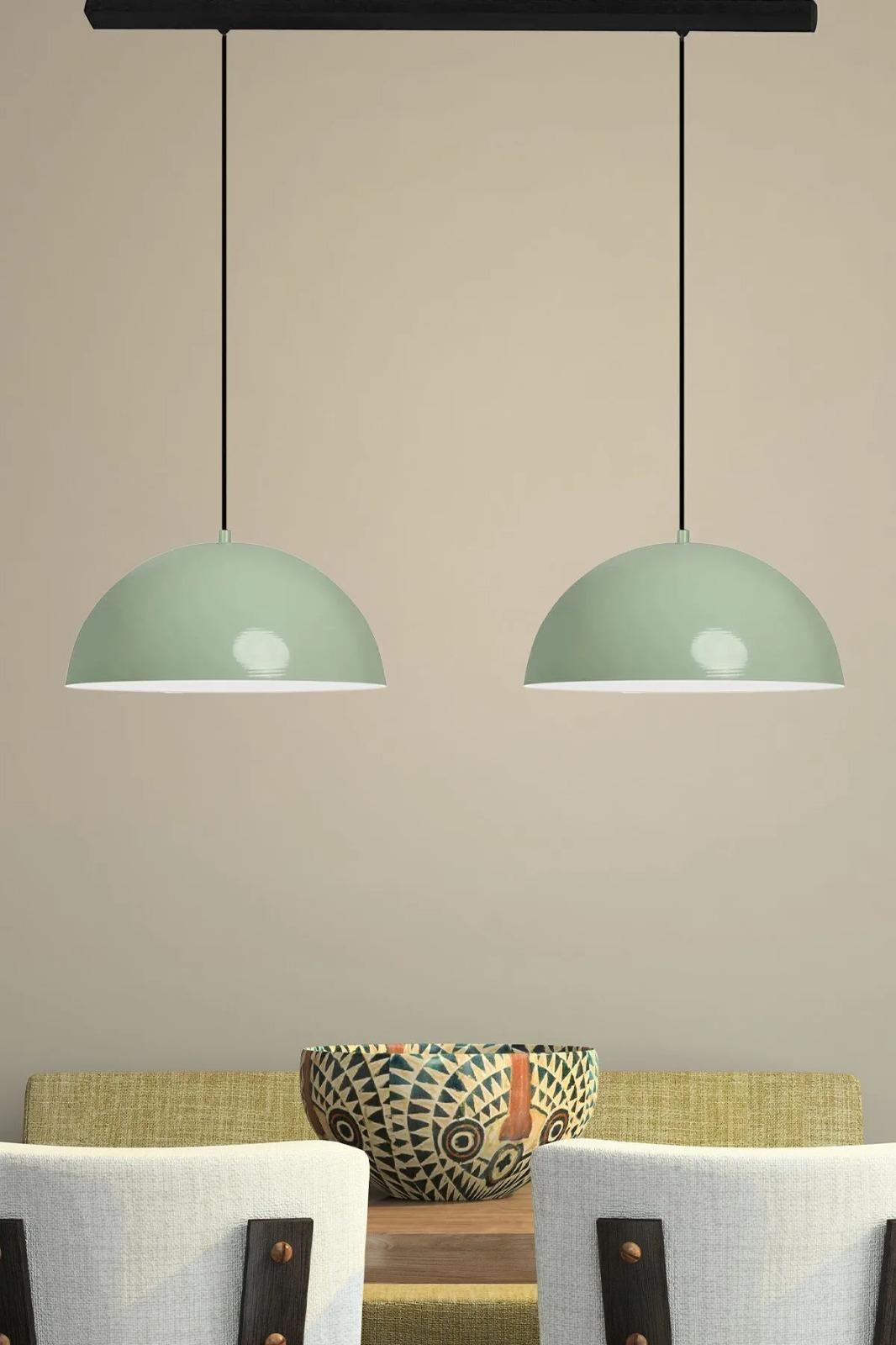 İkili Mint Lipeo Avize Sarkıt Salon Mutfak Kuaför Lamba Dekoratif Aydınlatma