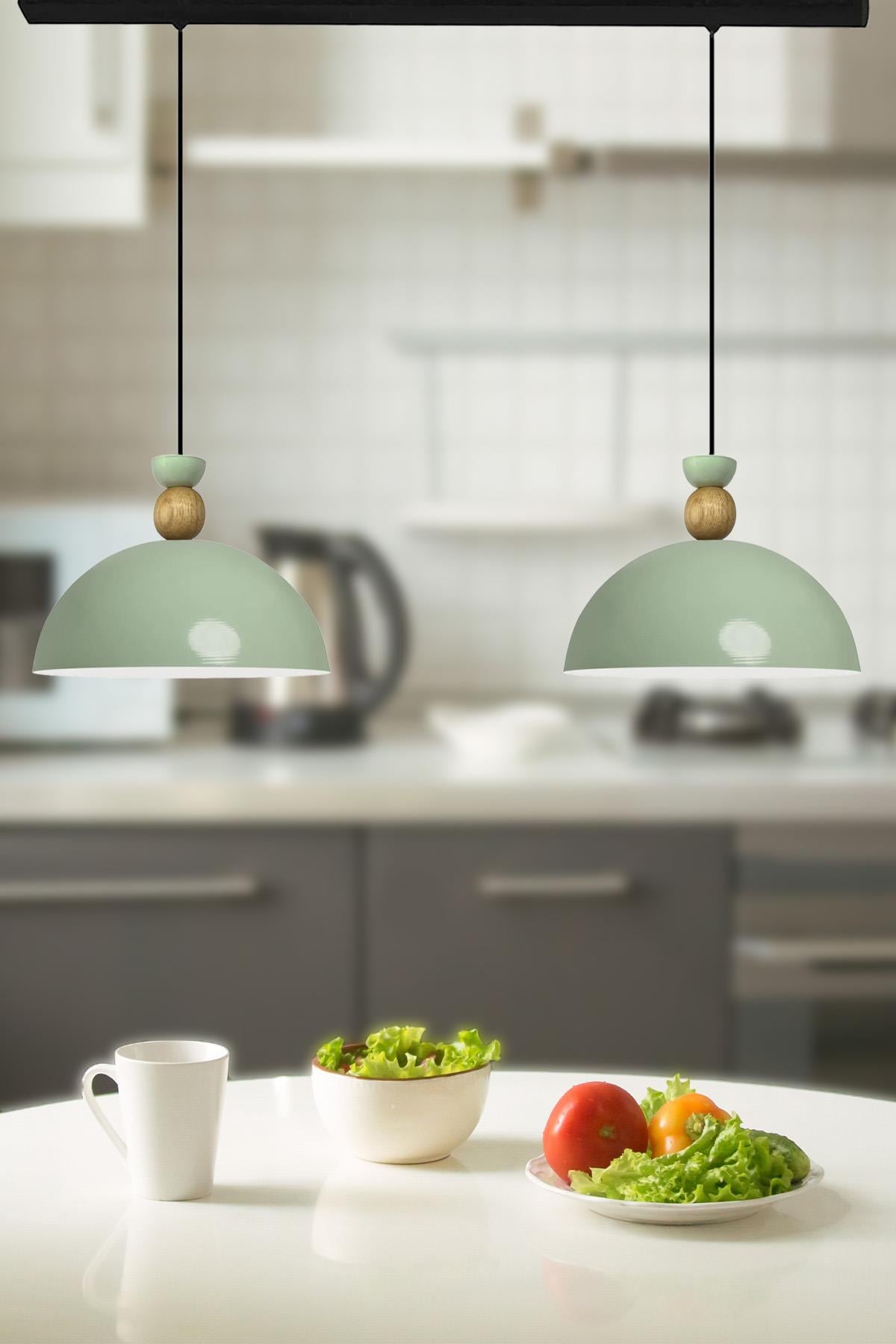 İkili Yimpi Mint Avize Tekli Sarkıt Salon Kuaför Cafe Dekoratif Aydınlatma Pastane