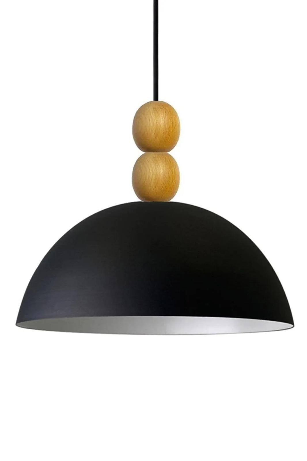 Lipeo Ahşap Boncuklu Avize Tekli Sarkıt Salon Mutfak Kuaför Lamba Dekoratif Aydınlatma