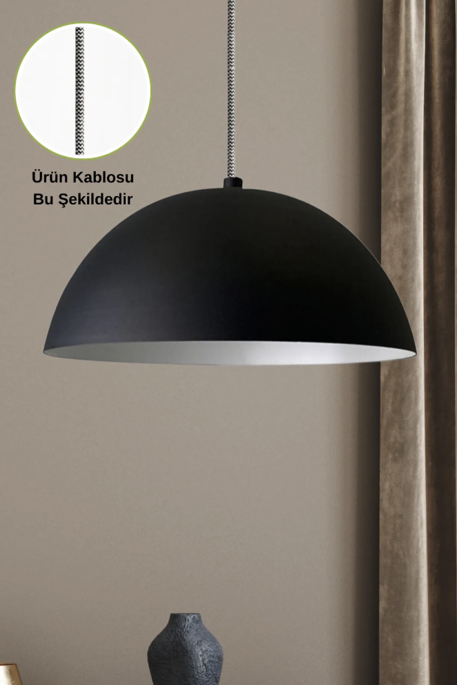 Lipeo Siyah Avize Ütü Kablo Tekli Sarkıt Salon Mutfak Kuaför Cafe  Dekoratif Aydınlatma Pastane