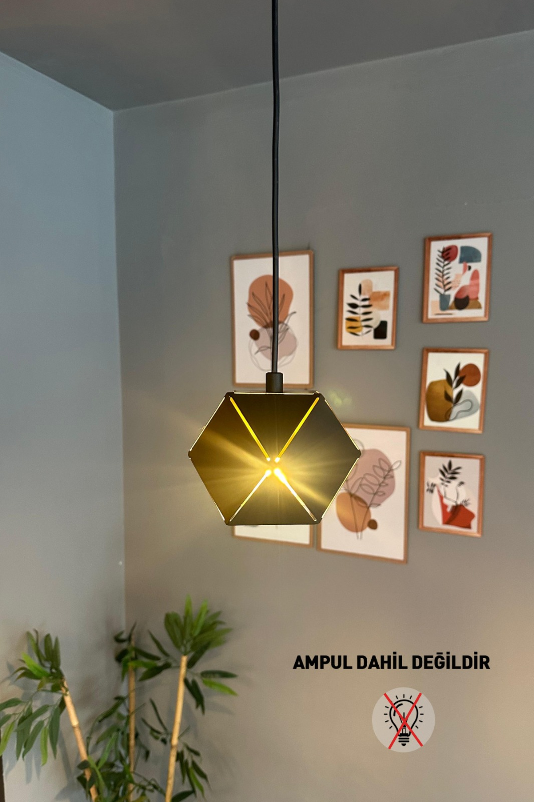 Lotus Siyah Tekli Avize Sarkıt Lamba Salon Yatak Odası Antre Avizesi