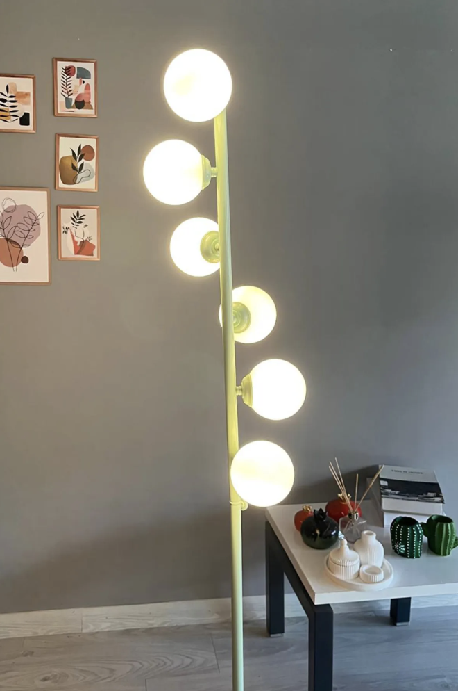 Mint Lambader Modern Dekoratif Metal Oturma Odası Çalışma Odası Zemin Lambası