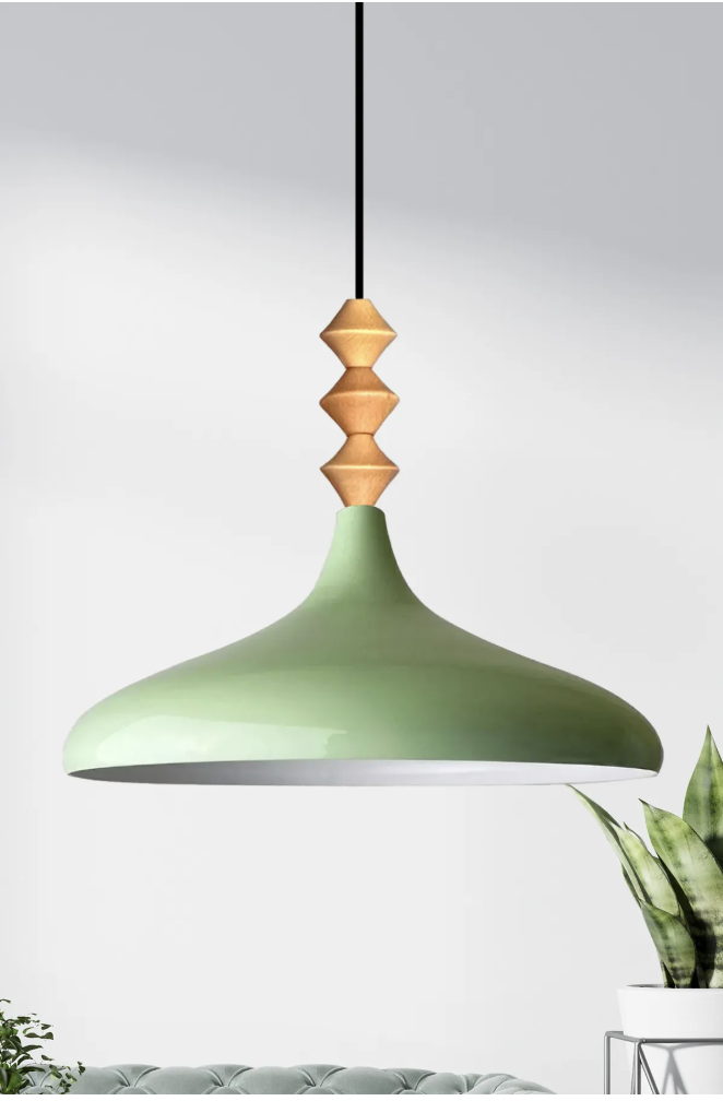 Mint Q Ahşap Tekli Avize Sarkıt Salon Mutfak Cafe Butik Lamba Aydınlatma Avizeler