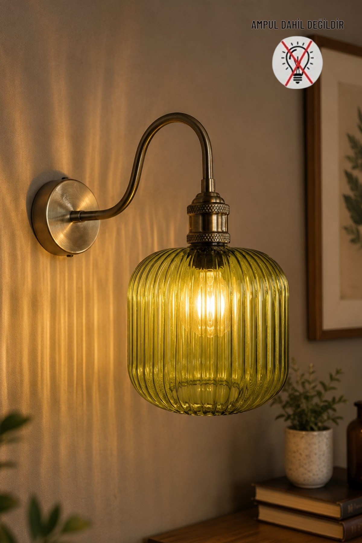 Mopa Yeşil Cam Aplik Duvar Lambası Modern Otel Cafe Vintage Salon Yatak Odası Merdiven Retro