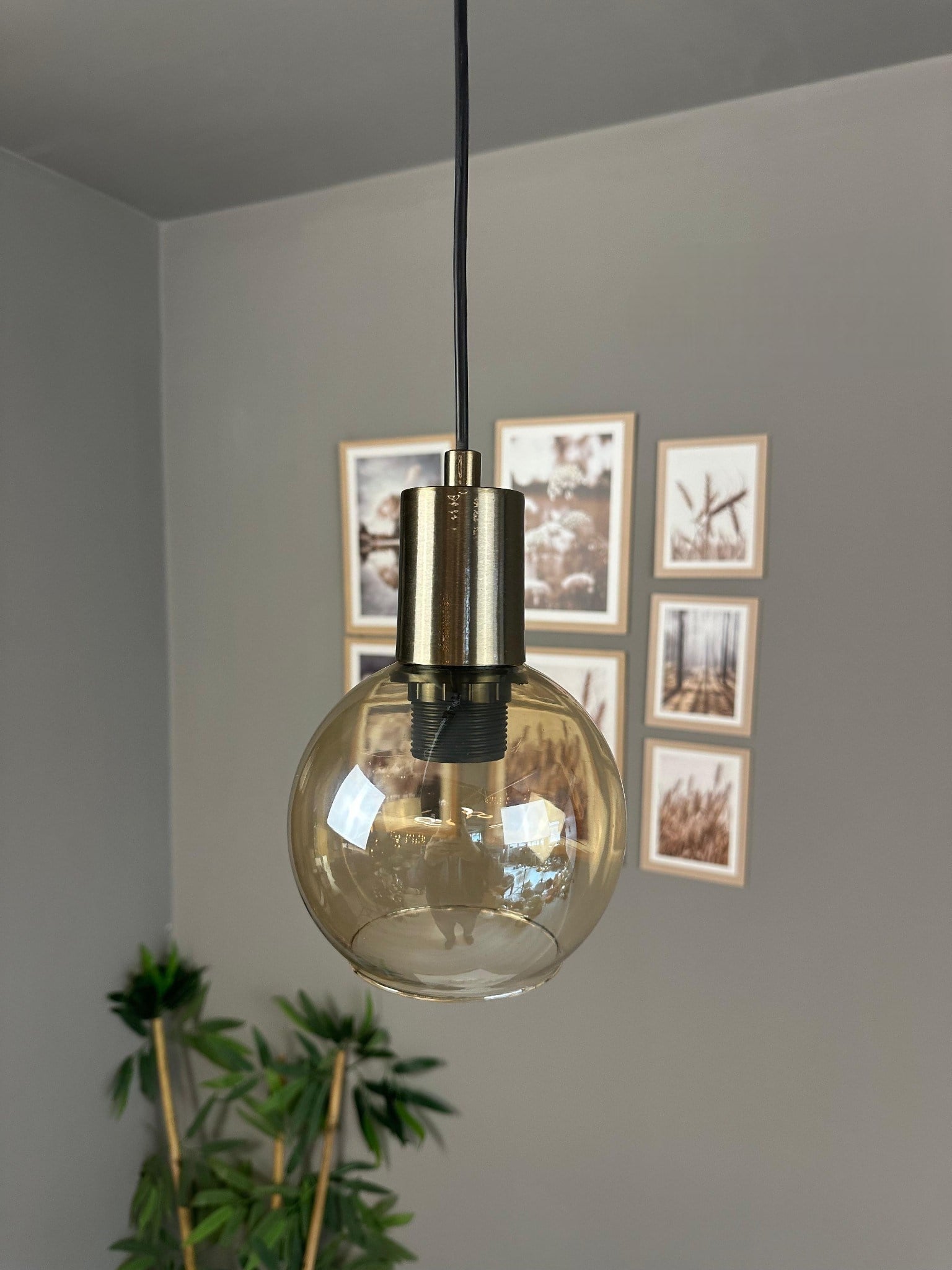 Oria Bal Rengi Cam Tekli Avize Kalın Eskitme Fener Başlık Retro Sarkıt Lamba Salon Aydınlatma