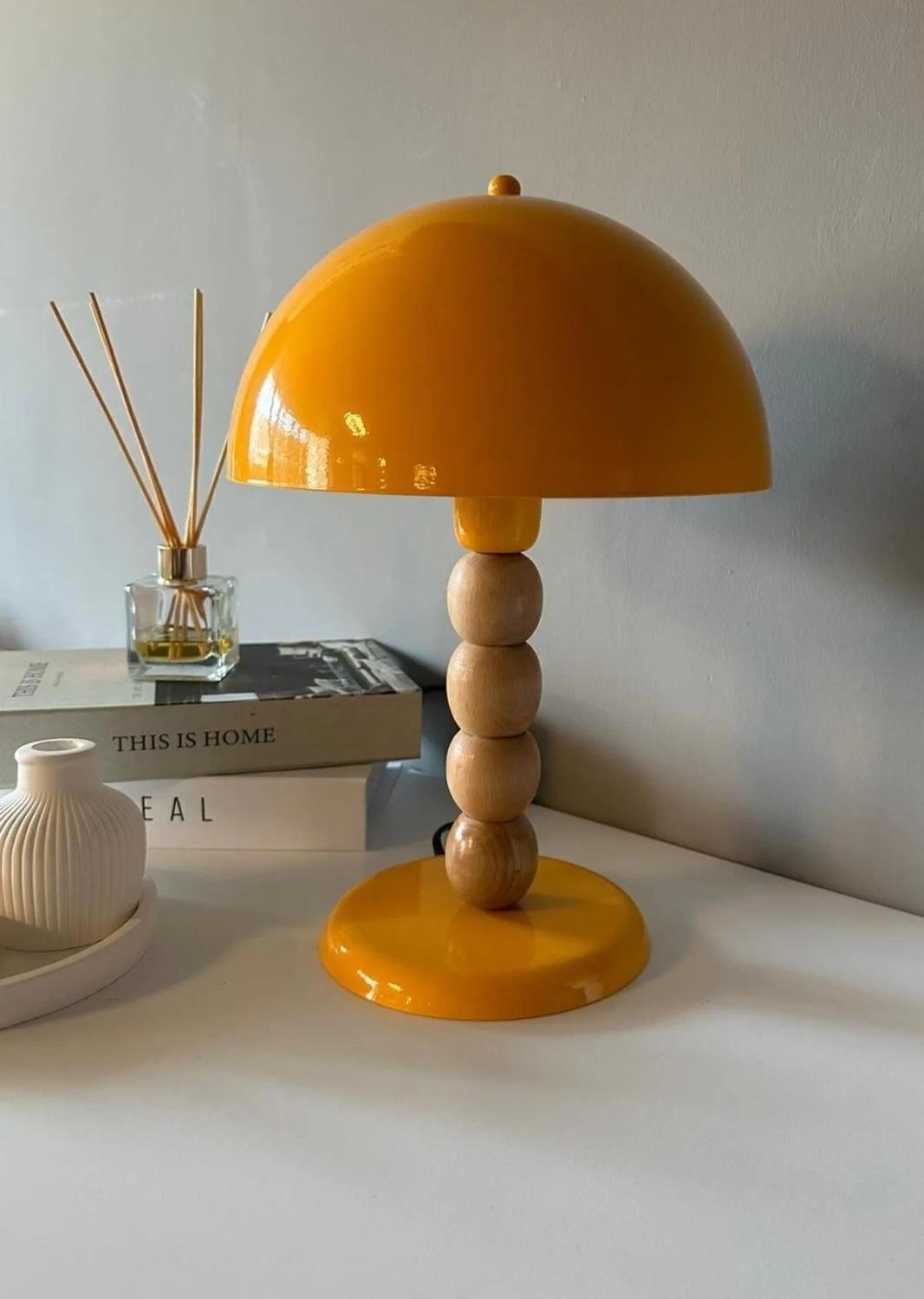 Sarı Mantar Masa Lambası Dekoratif Abajur Çocuk Odası Başucu Lambası Okuma Lambası