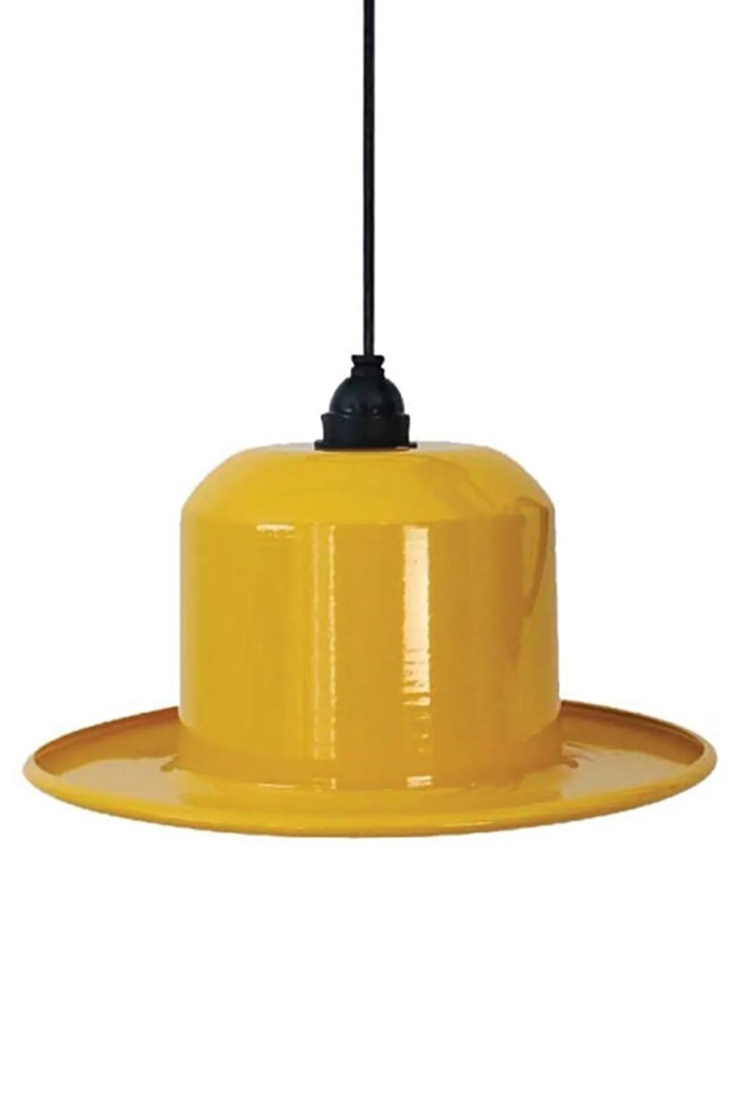 Sarı Metal Şapka Avize Tekli Sarkıt Çocuk Genç Odası Hol Mutfak Cafe Lamba Aydınlatma