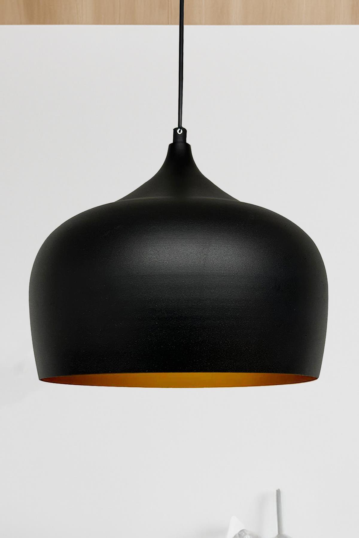 Siyah Çember Başlık Siyah Sarkıt Avize  Cafe Ofis Butik Mağaza Avize Modelleri