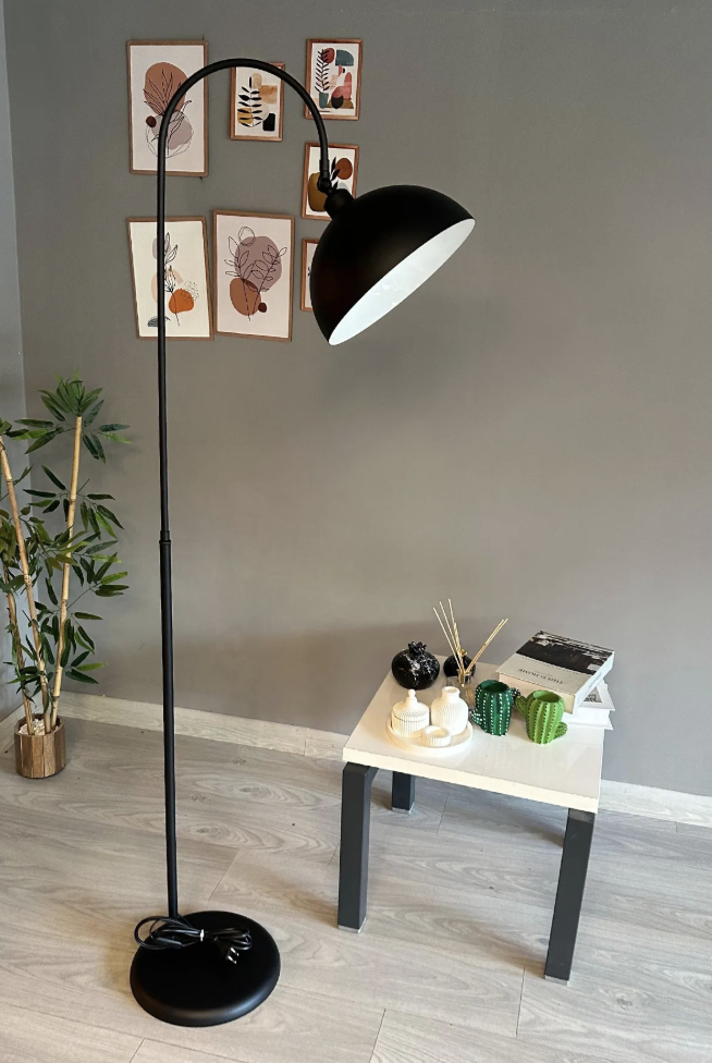 Siyah Lambader Hareketli Başlık Modern Dekoratif Metal Oturma Odası Çalışma Odası Lambası