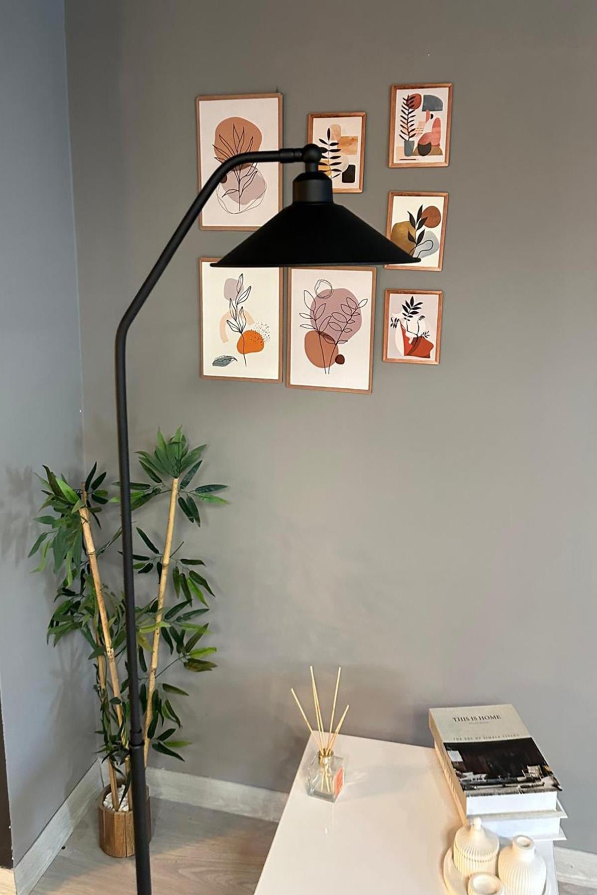 Siyah Lambader Hareketli Başlık Modern Dekoratif Metal Salon Oturma Odası Çalışma Odası Lambası