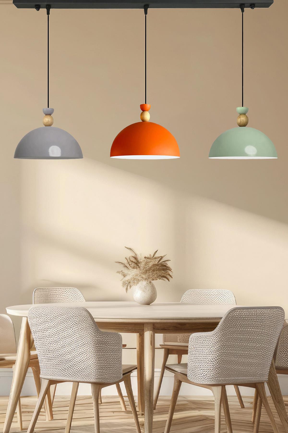 Üçlü Yimpi Üç Renk Avize Sarkıt Salon Kuaför Cafe Dekoratif Aydınlatma Pastane